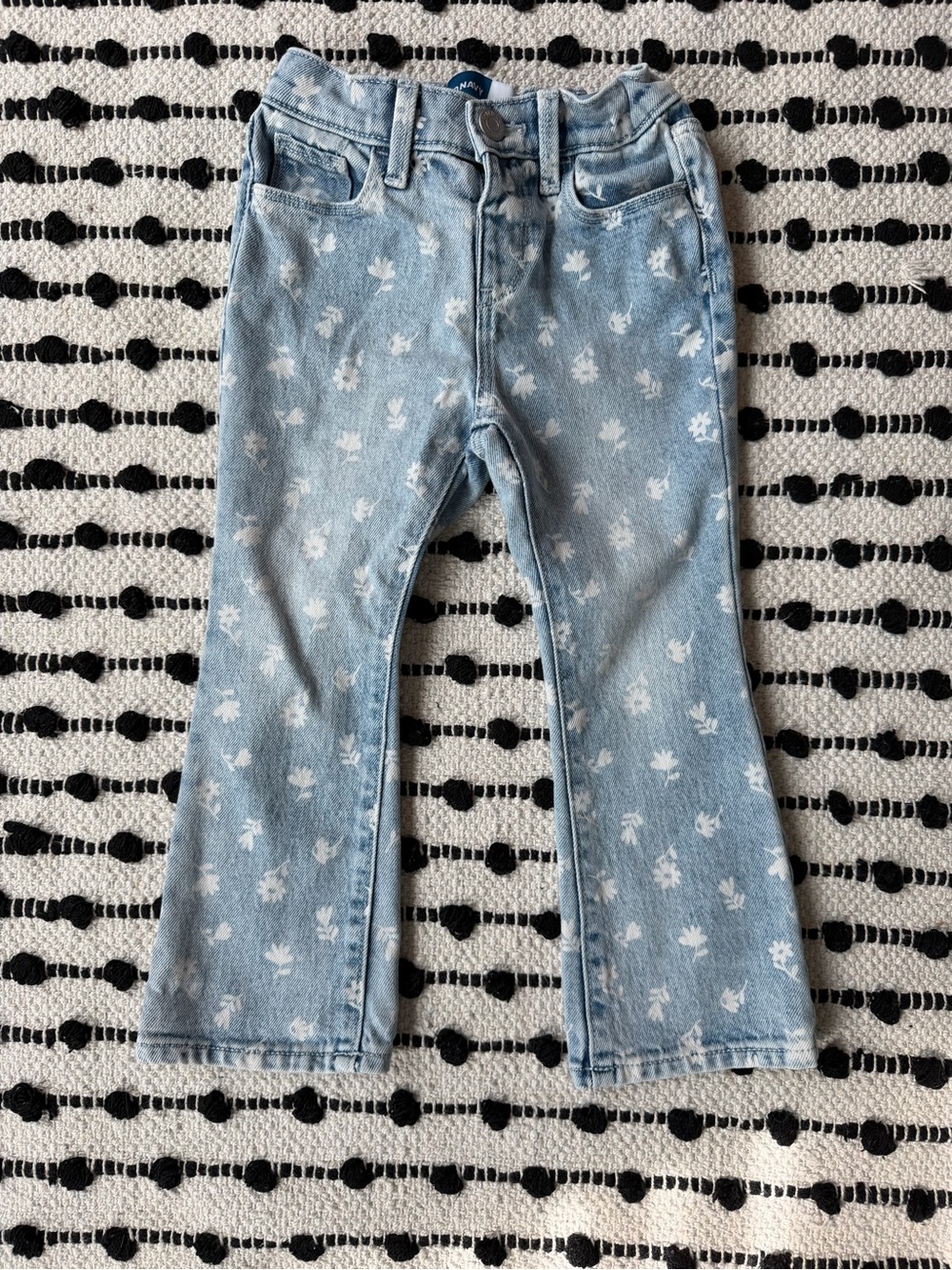 Old Navy Light Blue Floral Print Kids Jeans
